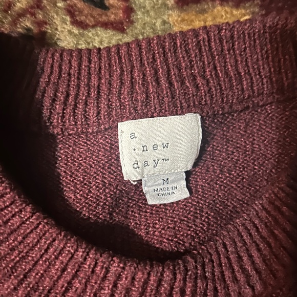 A New Day Burgundy Knit Sweater - Picture 2 of 3